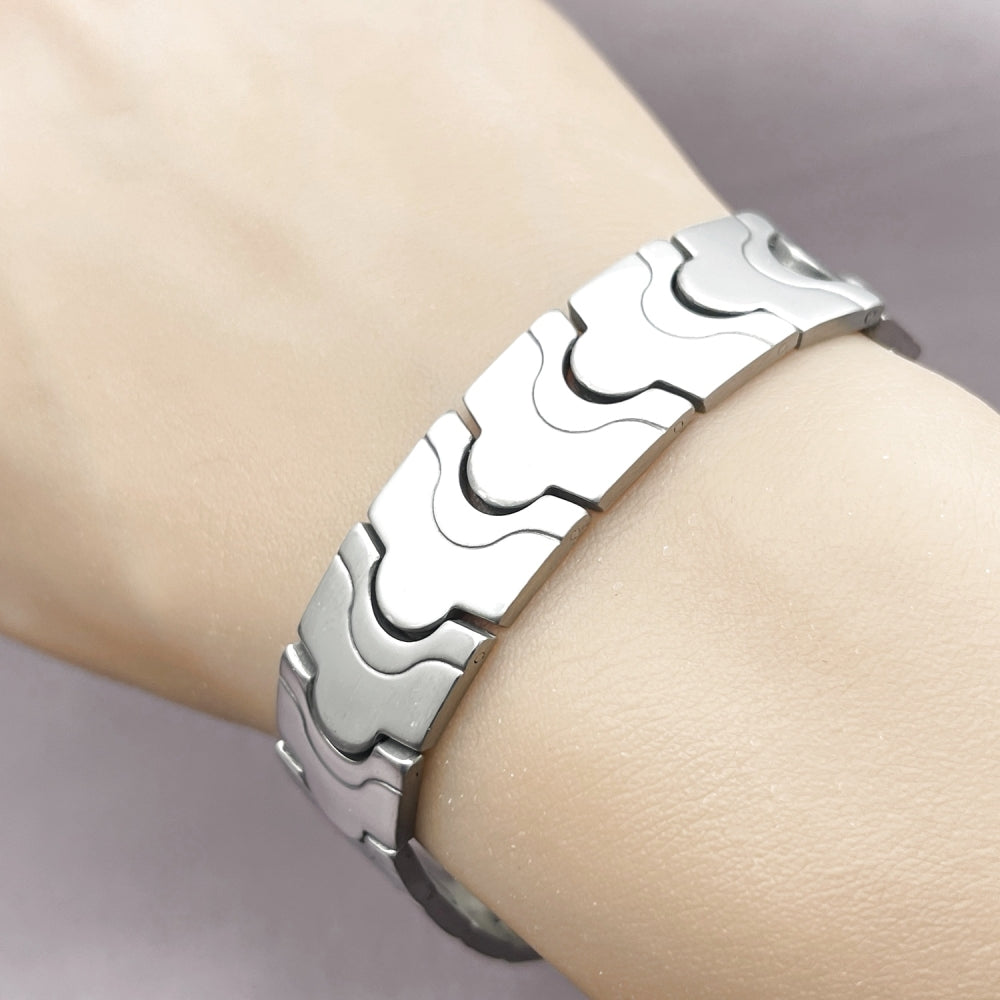 Stainless Steel Solid Bracelet, Polished, Steel Finish