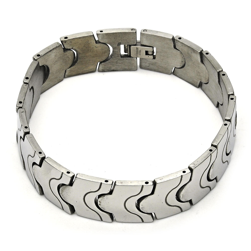 Stainless Steel Solid Bracelet, Polished, Steel Finish