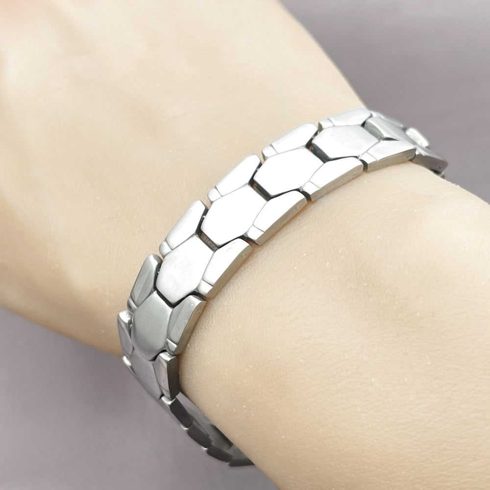 Stainless Steel Solid Bracelet, Polished, Steel Finish