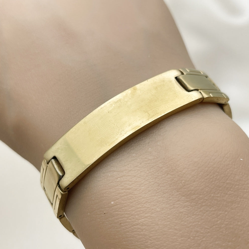 Stainless Steel Solid Bracelet, Polished, Golden Finish