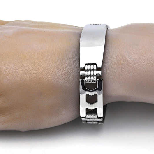 Stainless Steel Solid Bracelet, Polished, Steel Finish