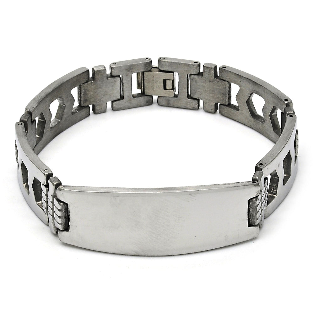 Stainless Steel Solid Bracelet, Polished, Steel Finish