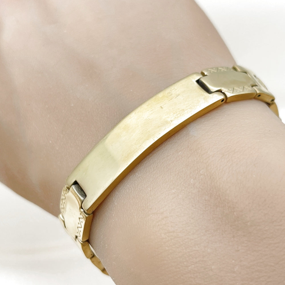 Stainless Steel Solid Bracelet, Polished, Golden Finish