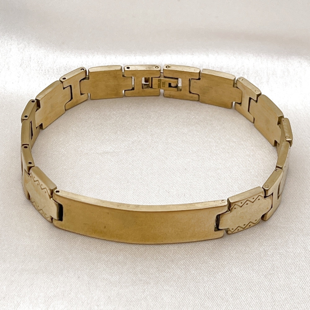 Stainless Steel Solid Bracelet, Polished, Golden Finish