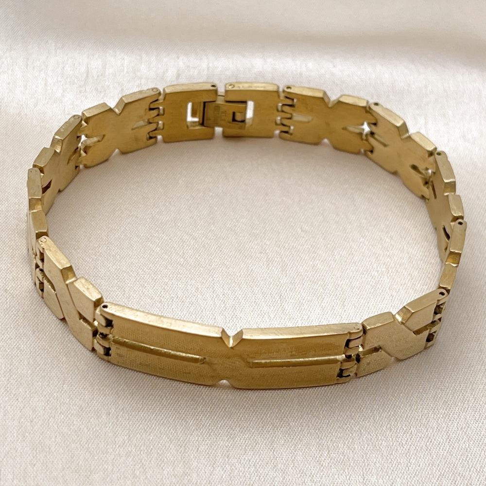 Stainless Steel Solid Bracelet, Polished, Golden Finish