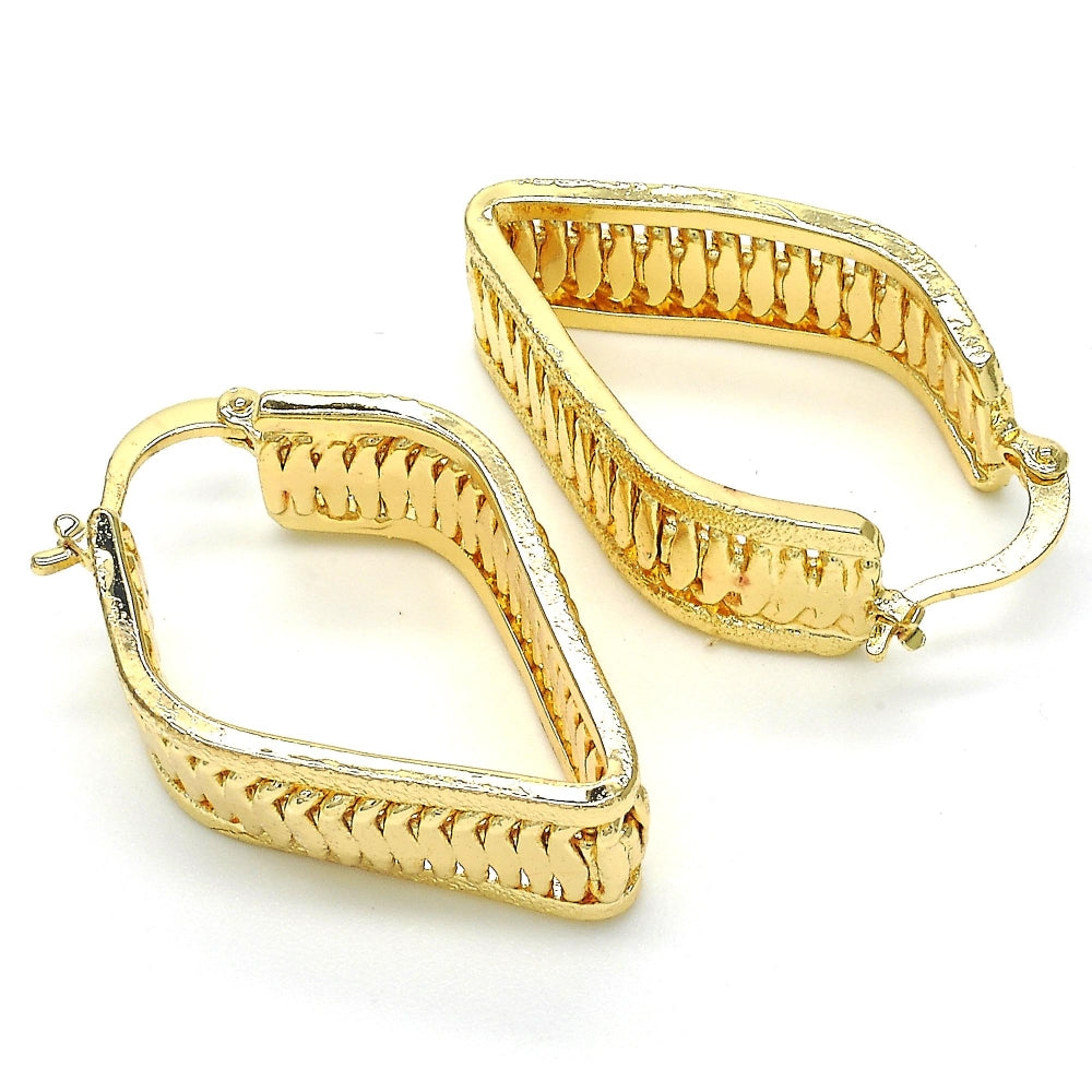 Oro Laminado Small Hoop, Gold Filled Style Matte Finish, Golden Finish