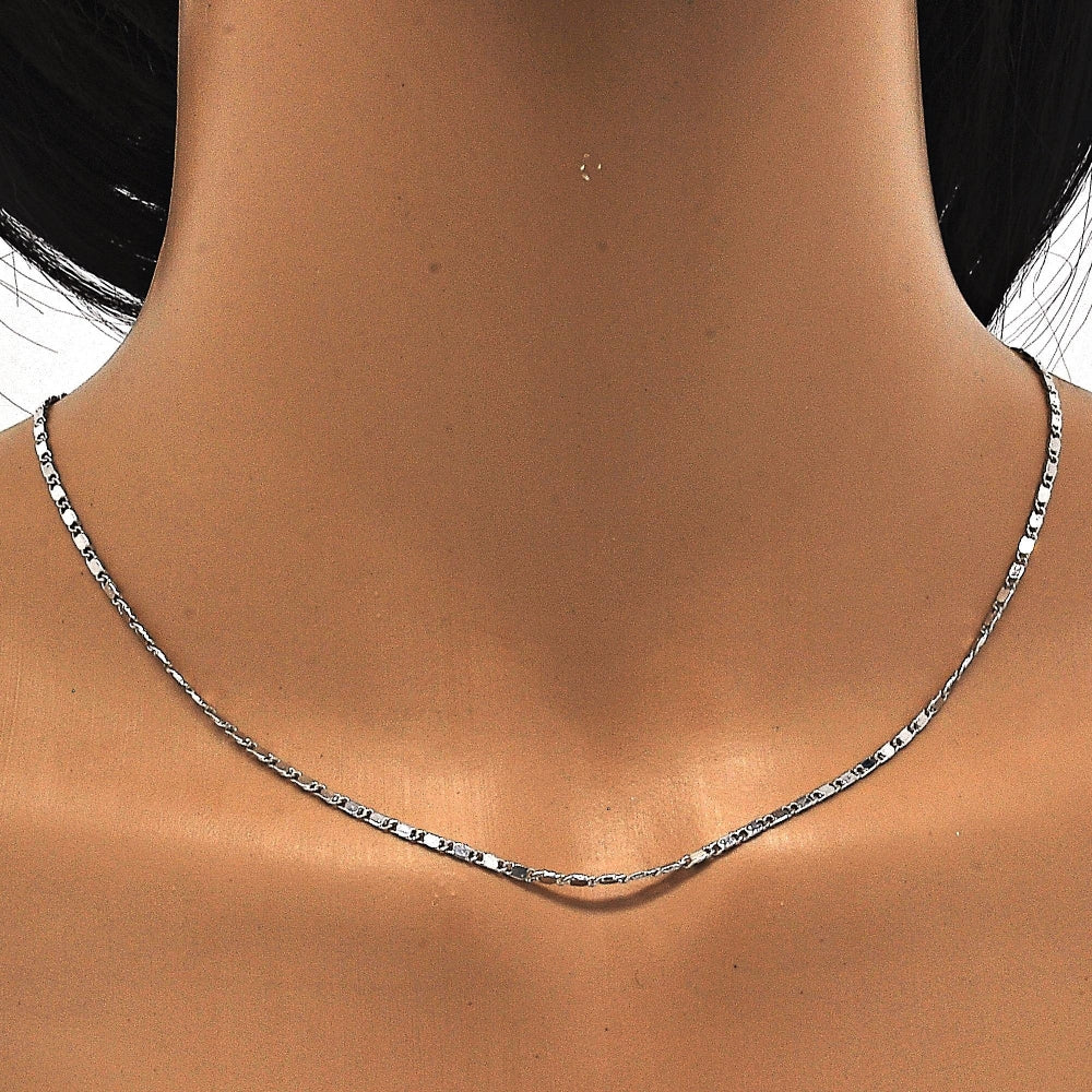 Rhodium Gold Filled Basic Necklace, Polished, Rhodium Finish