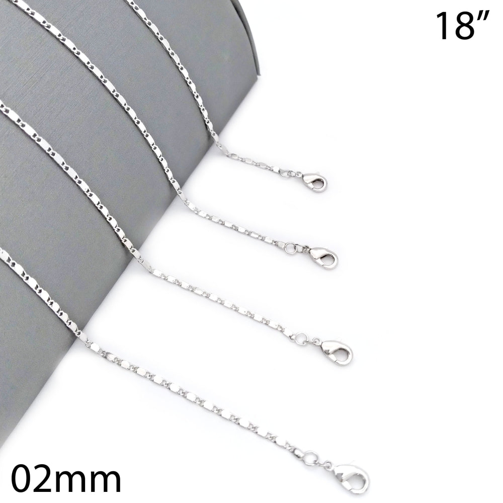 Rhodium Gold Filled Basic Necklace, Polished, Rhodium Finish