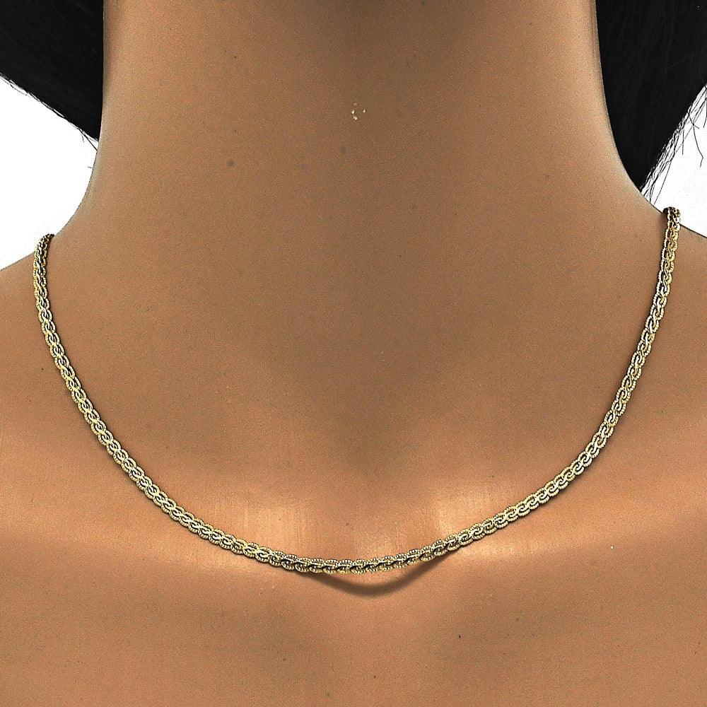 Oro Laminado Basic Necklace, Gold Filled Style Polished, Golden Finish
