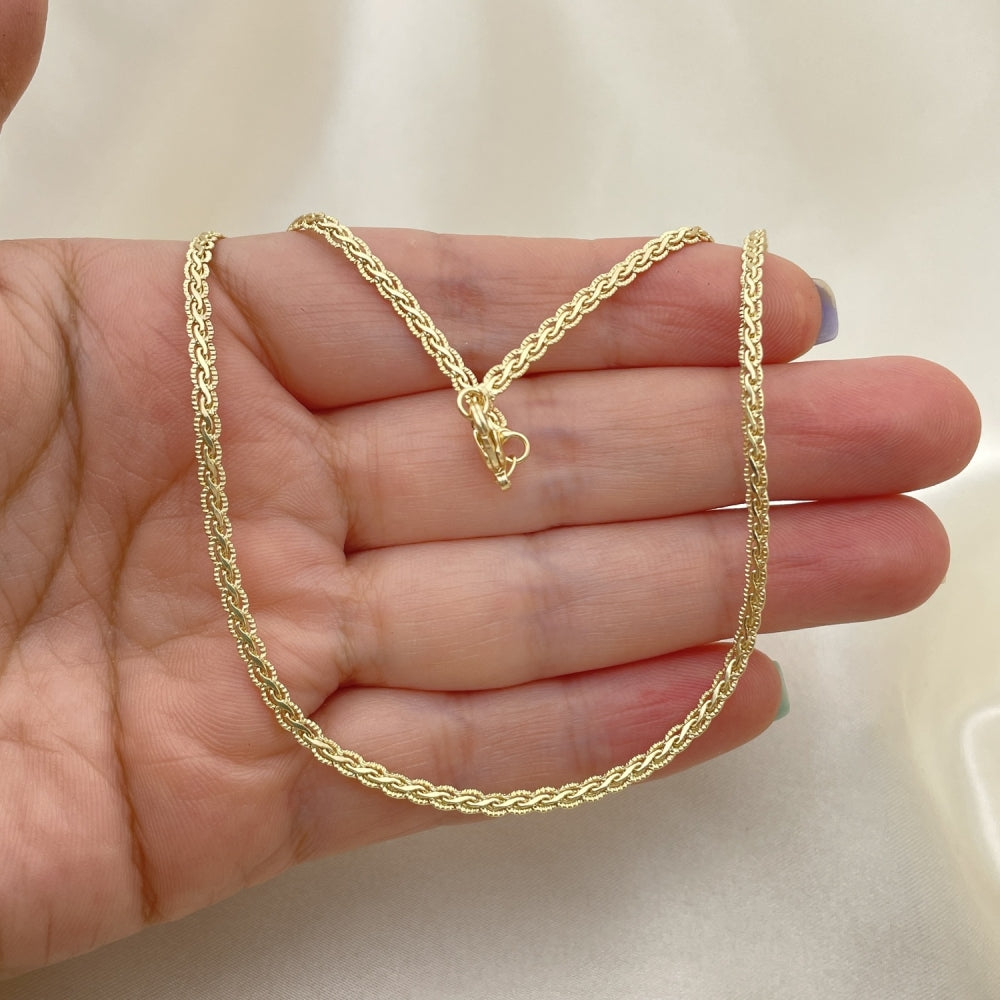 Oro Laminado Basic Necklace, Gold Filled Style Polished, Golden Finish