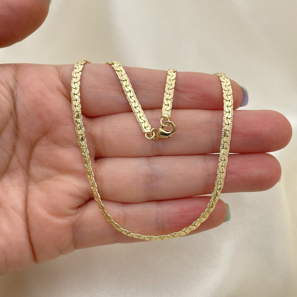 Oro Laminado Basic Necklace, Gold Filled Style Polished, Golden Finish