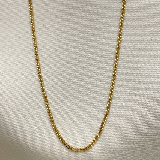 Oro Laminado Basic Necklace, Gold Filled Style Curb Design, Polished, Golden Finish
