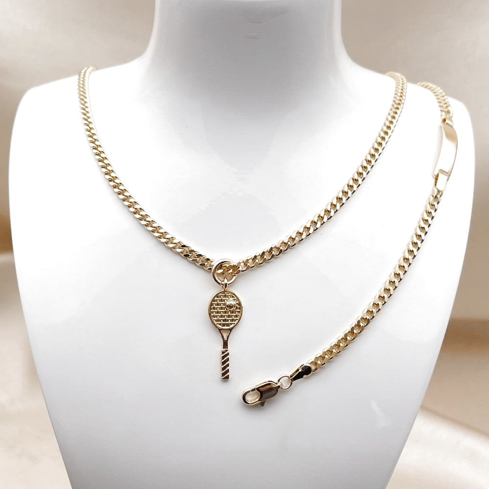Oro Laminado Earring and Pendant Children Set, Gold Filled Style Miami Cuban Design, Polished, Golden Finish