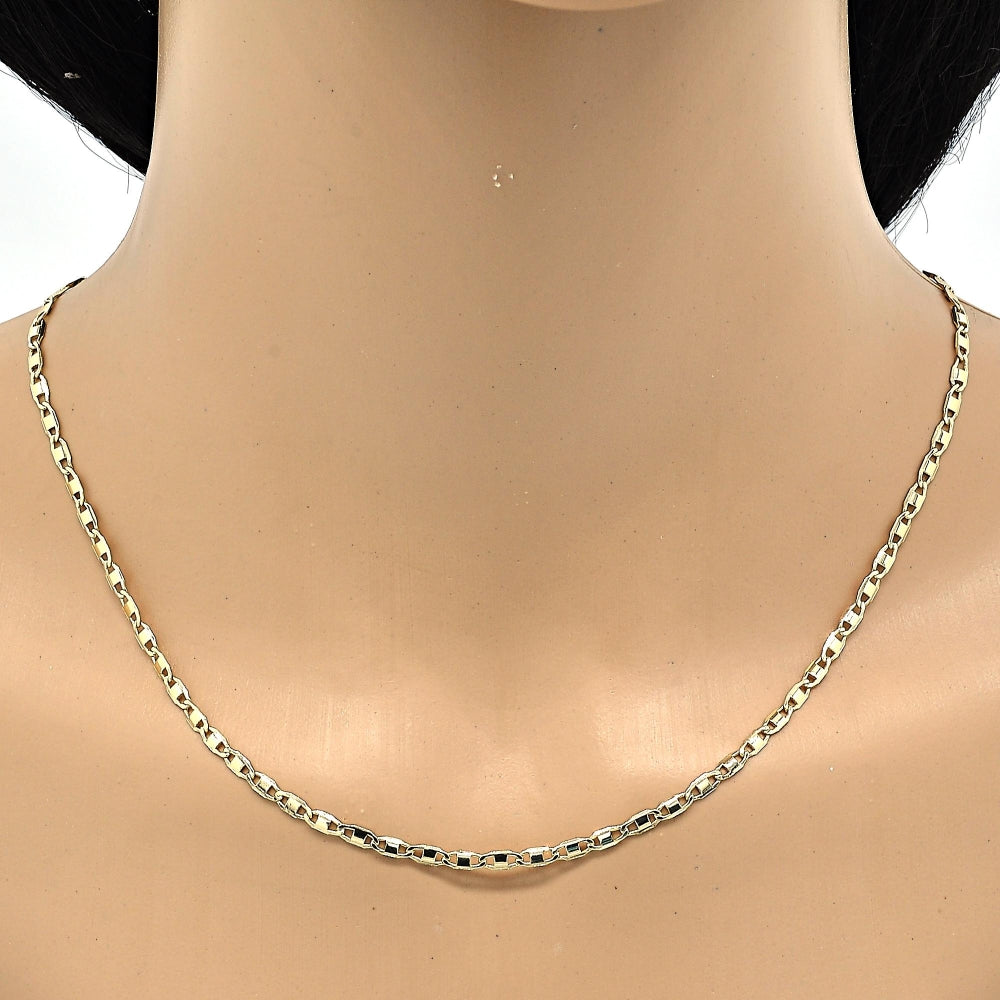 Oro Laminado Basic Necklace, Gold Filled Style Polished, Golden Finish