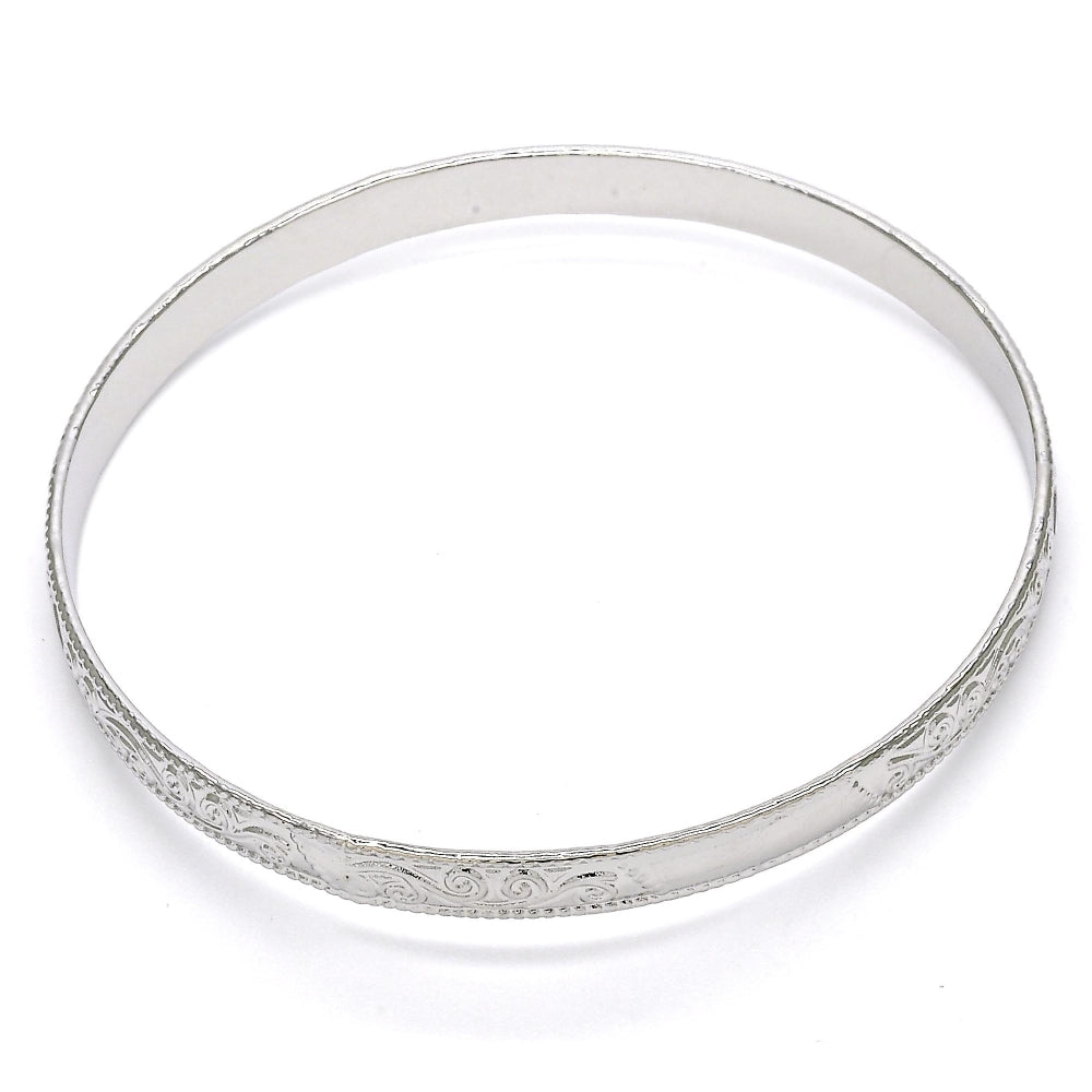 Rhodium Gold Filled Individual Bangle, Polished, Rhodium Finish