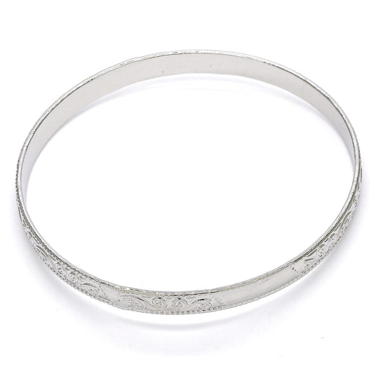 Rhodium Gold Filled Individual Bangle, Polished, Rhodium Finish