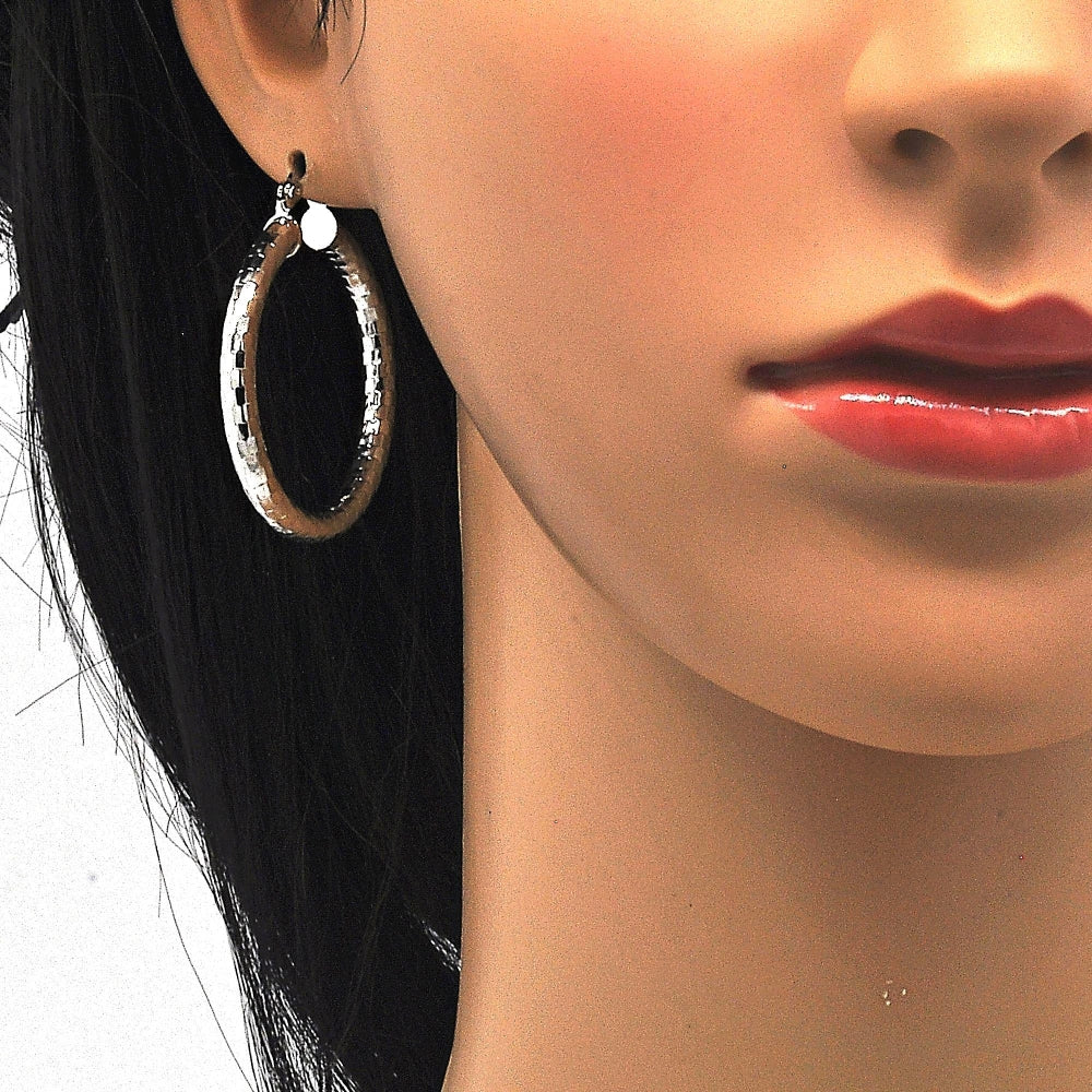 Rhodium Gold Filled Medium Hoop, Polished, Rhodium Finish