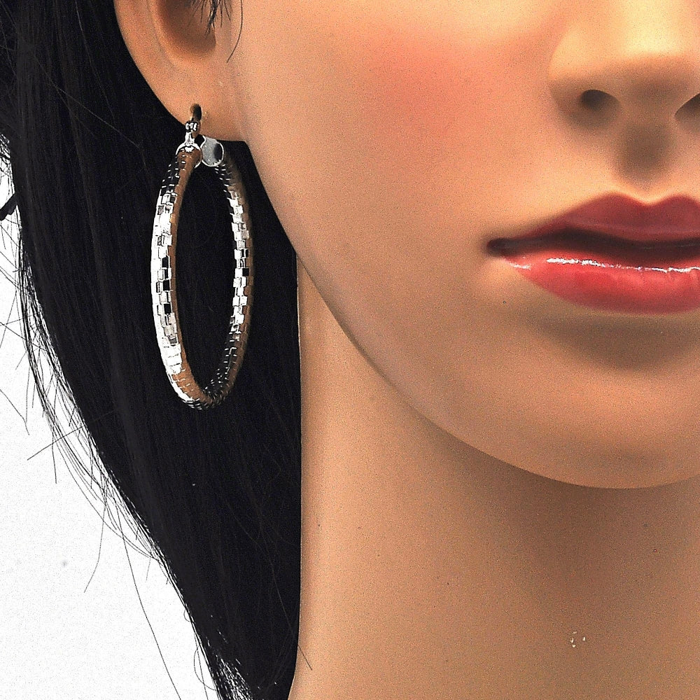 Rhodium Gold Filled Large Hoop, Polished, Rhodium Finish