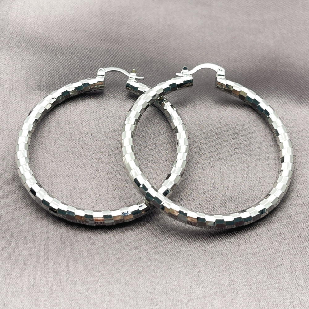 Rhodium Gold Filled Large Hoop, Polished, Rhodium Finish