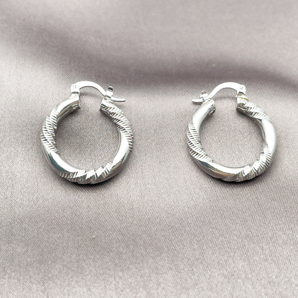 Rhodium Gold Filled Small Hoop, Polished, Rhodium Finish