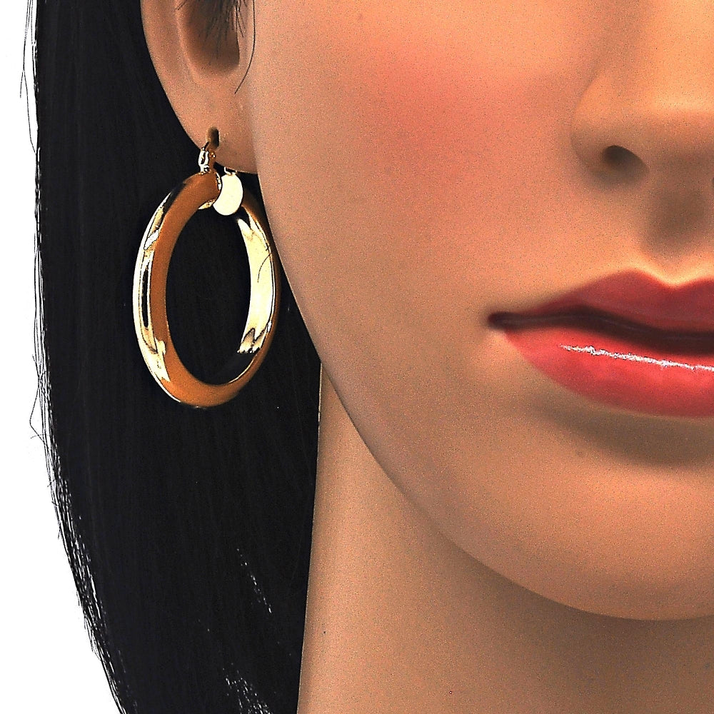 Oro Laminado Medium Hoop, Gold Filled Style Polished, Golden Finish