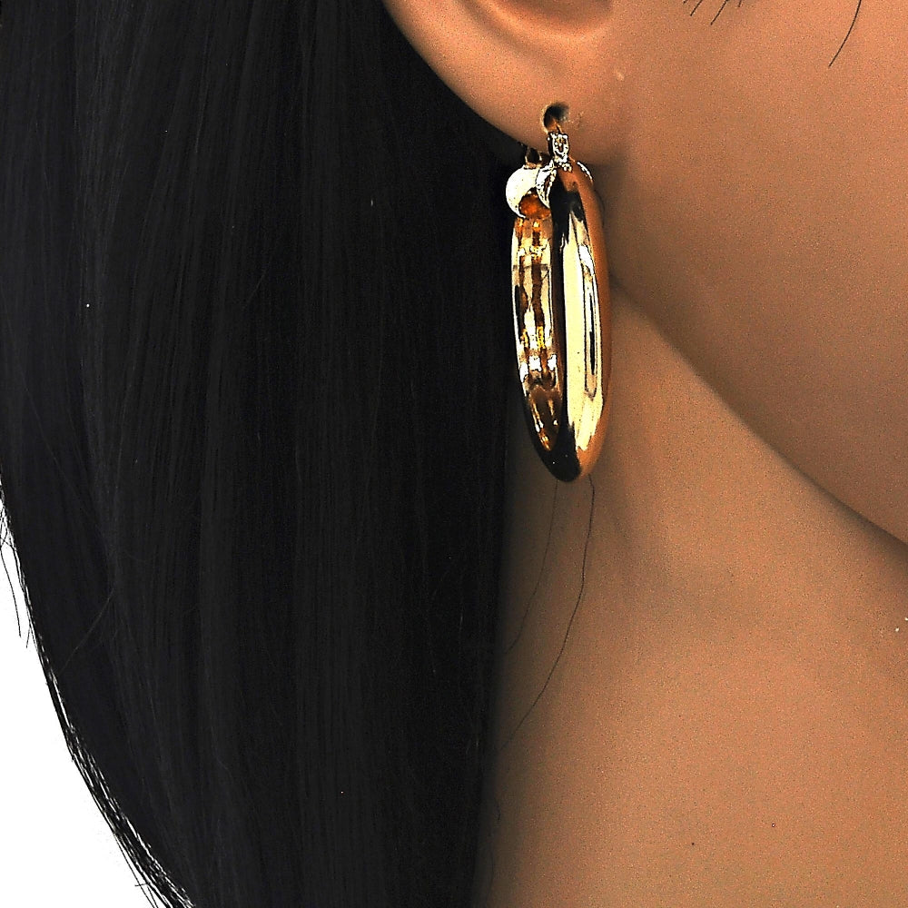 Oro Laminado Medium Hoop, Gold Filled Style Polished, Golden Finish