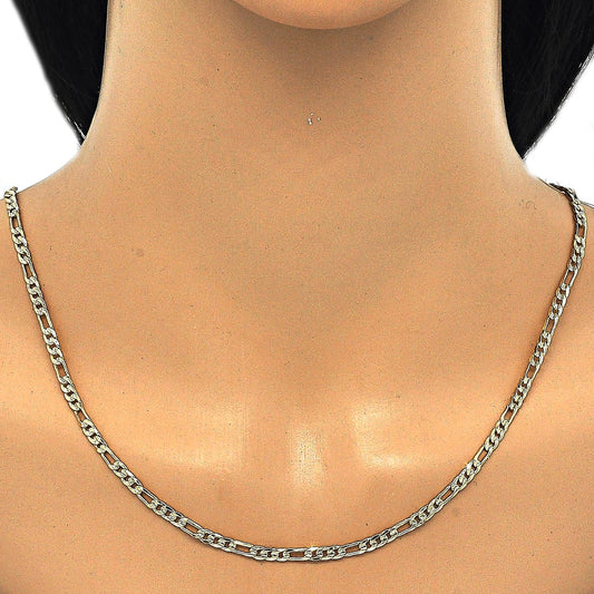 Oro Laminado Basic Necklace, Gold Filled Style Figaro Design, Polished, Golden Finish