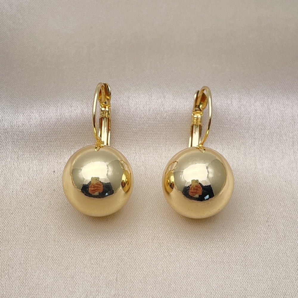 Oro Laminado Leverback Earring, Gold Filled Style Polished, Golden Finish