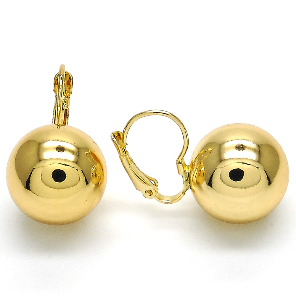 Oro Laminado Leverback Earring, Gold Filled Style Polished, Golden Finish