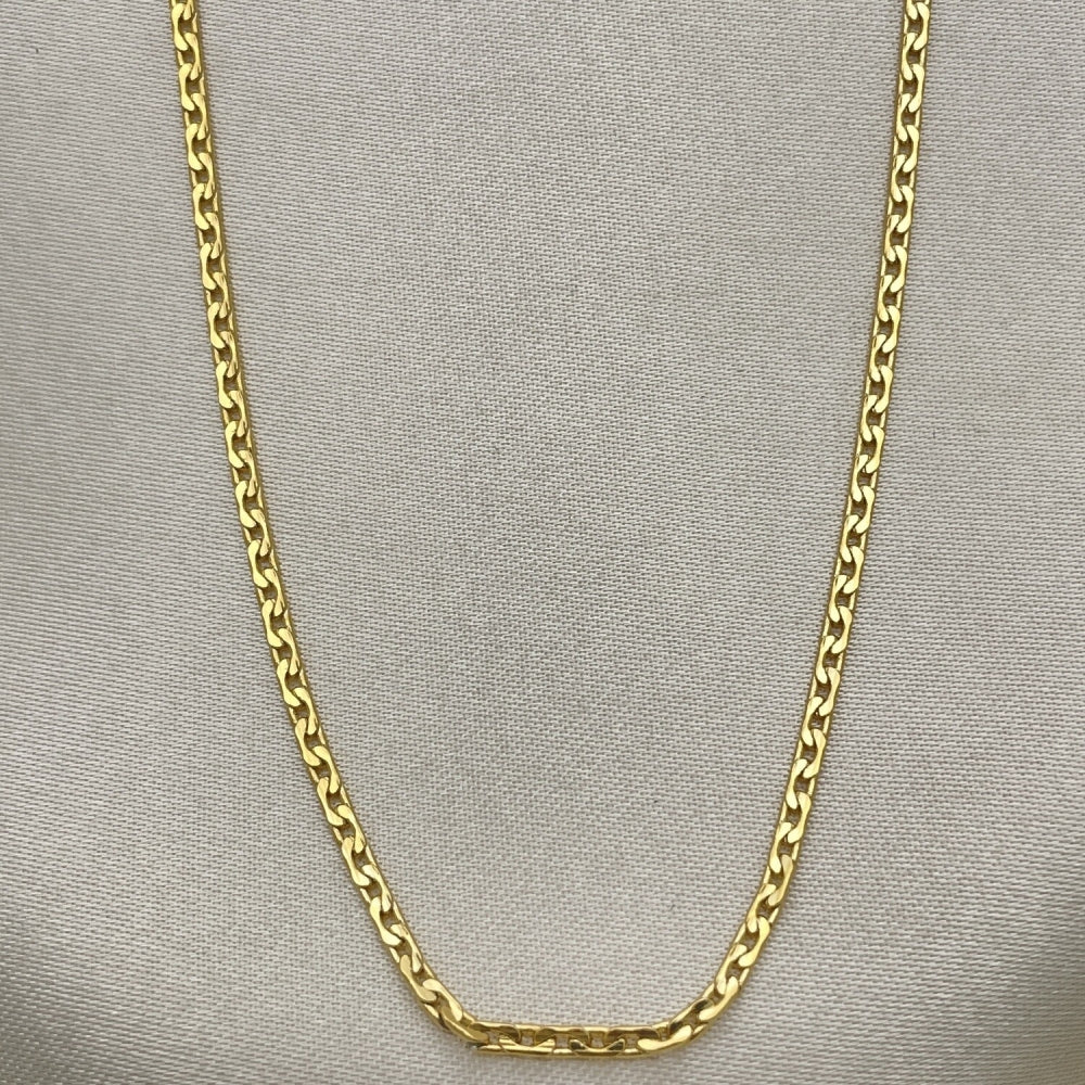 Oro Laminado Basic Necklace, Gold Filled Style Curb Design, Polished, Golden Finish