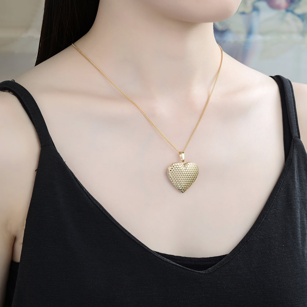 Oro Laminado Pendant Necklace, Gold Filled Style Heart Design, Polished, Golden Finish