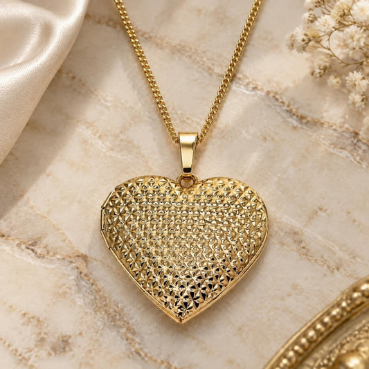 Oro Laminado Pendant Necklace, Gold Filled Style Heart Design, Polished, Golden Finish