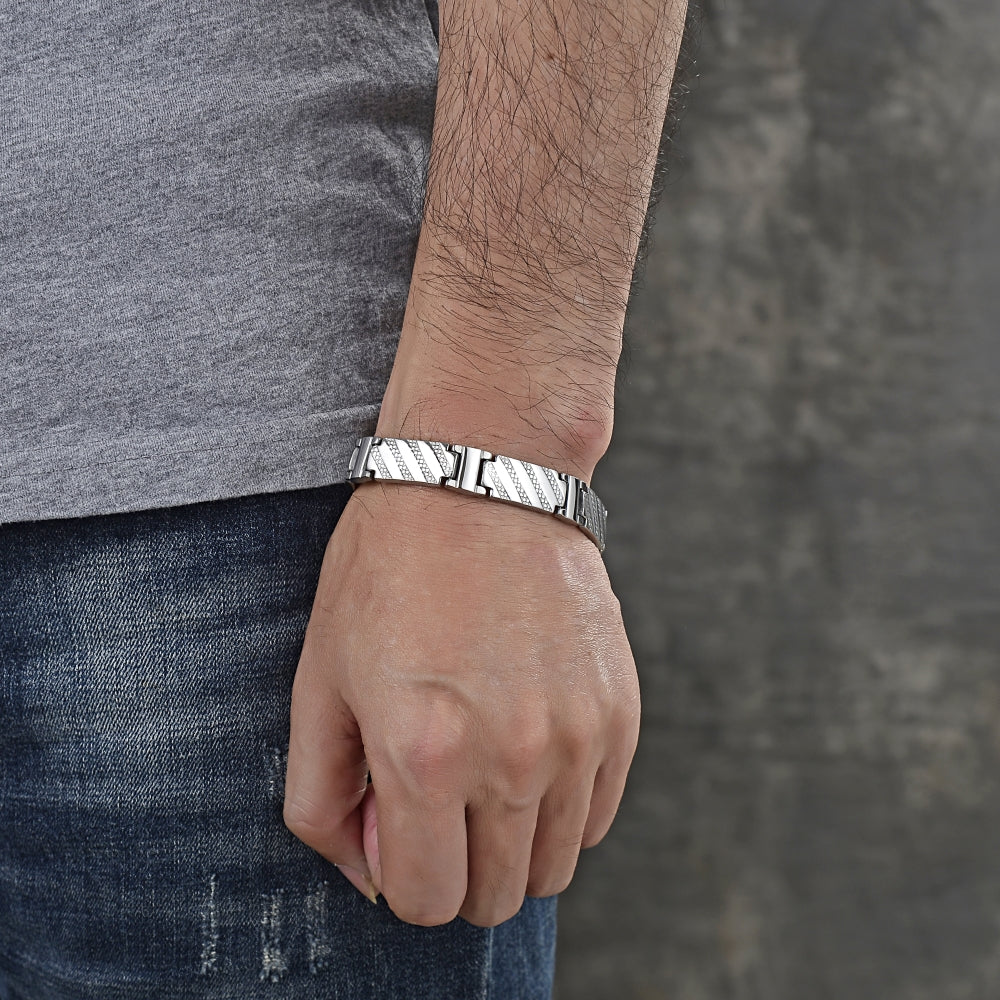 Stainless Steel Solid Bracelet, Polished, Steel Finish