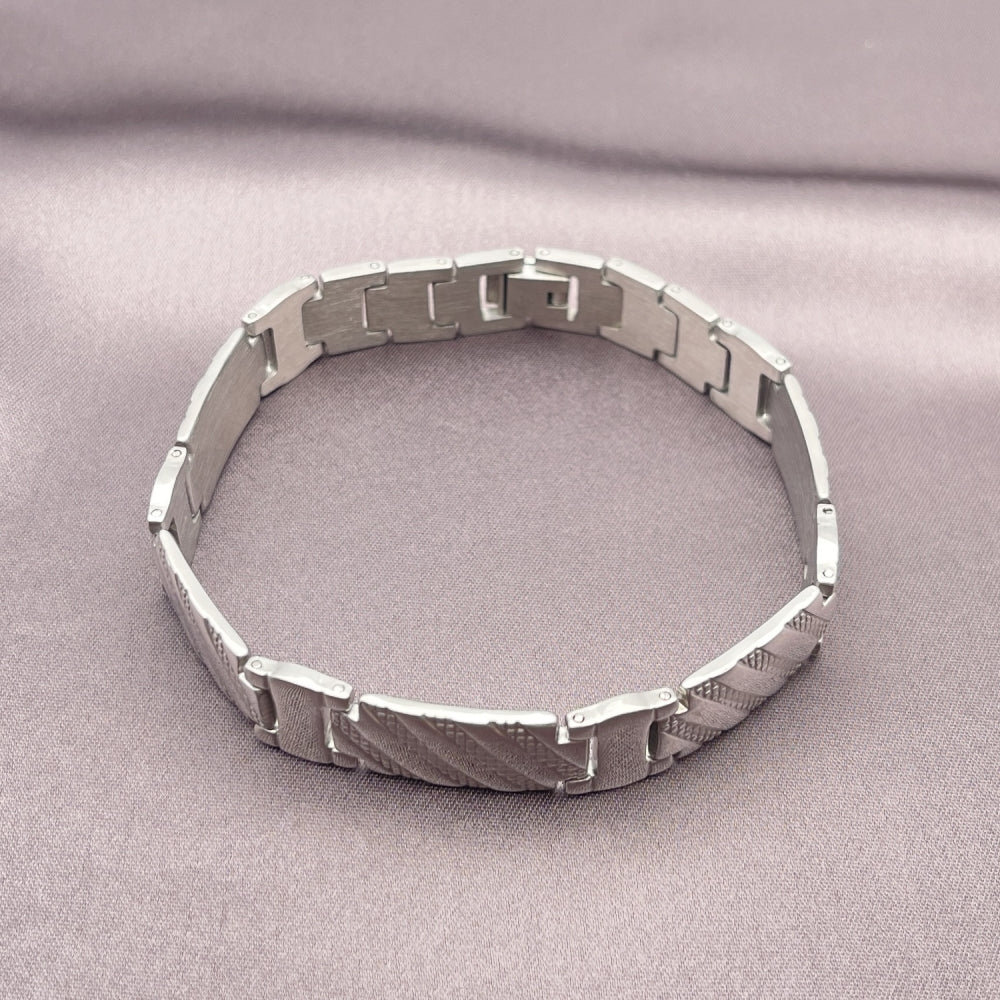 Stainless Steel Solid Bracelet, Polished, Steel Finish