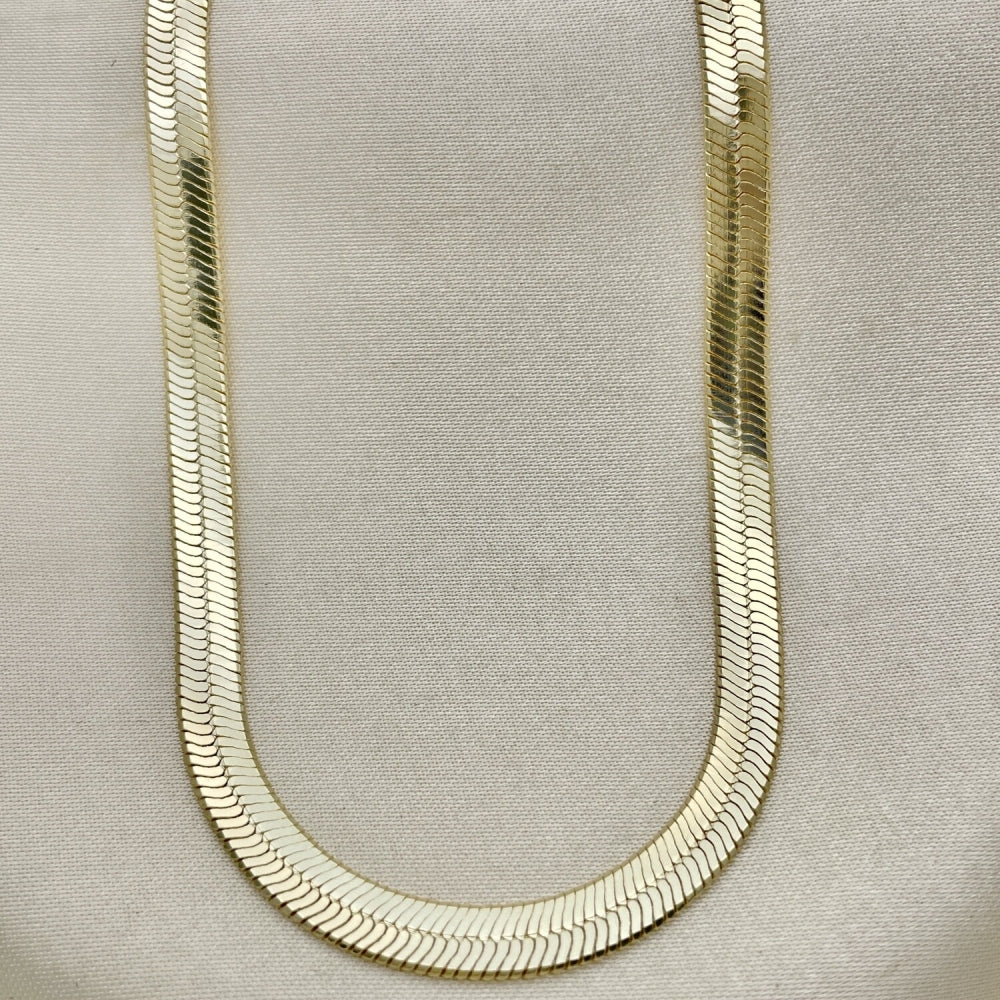 Oro Laminado Basic Necklace, Gold Filled Style Herringbone Design, Polished, Golden Finish