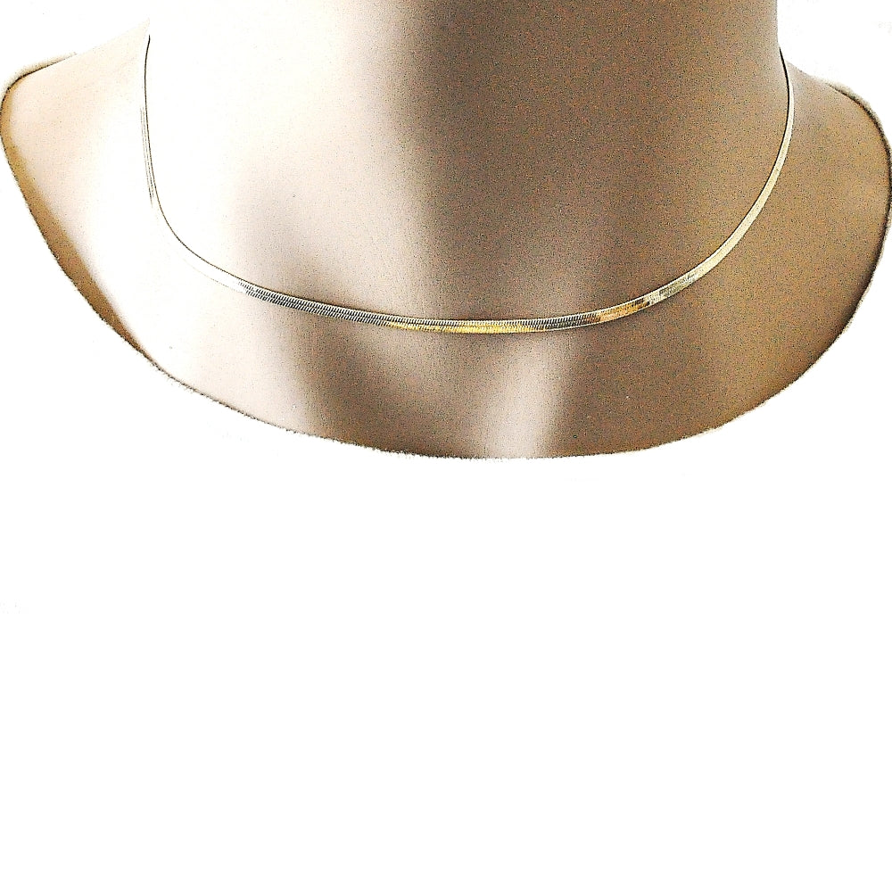 Oro Laminado Basic Necklace, Gold Filled Style Herringbone Design, Polished, Golden Finish