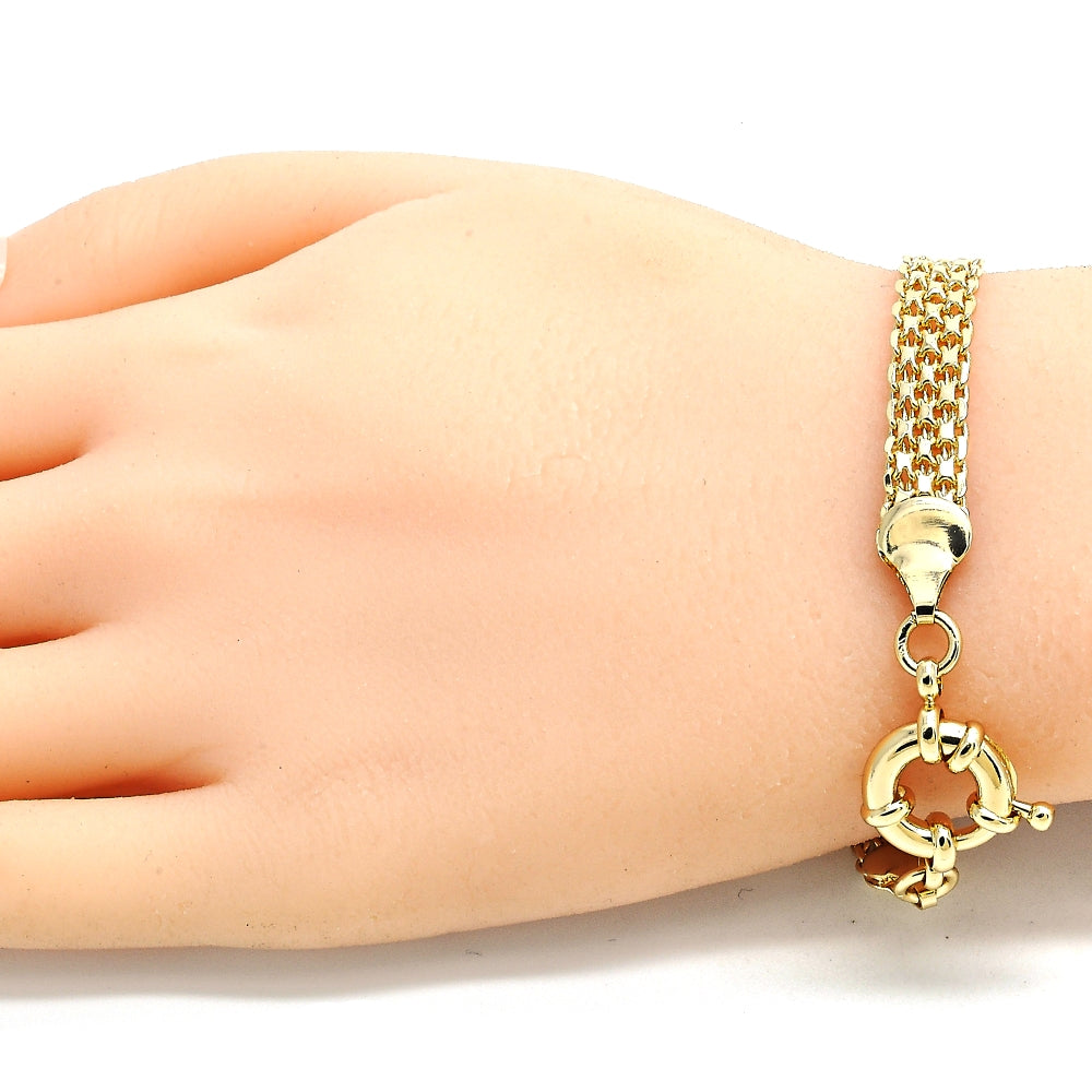 Oro Laminado Basic Bracelet, Gold Filled Style Polished, Golden Finish