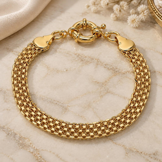 Oro Laminado Basic Bracelet, Gold Filled Style Polished, Golden Finish