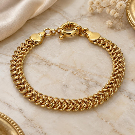 Oro Laminado Basic Bracelet, Gold Filled Style Polished, Golden Finish