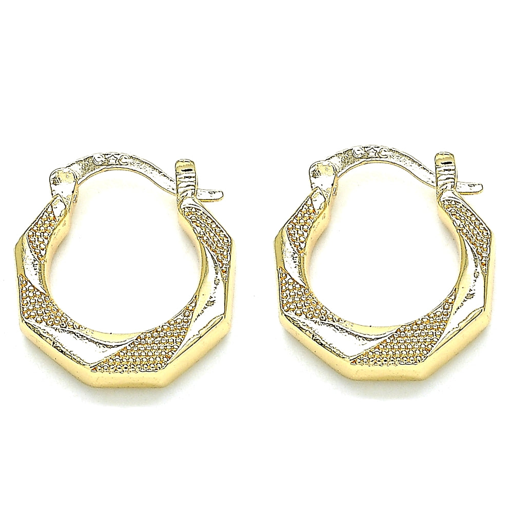 Oro Laminado Small Hoop, Gold Filled Style Polished, Golden Finish