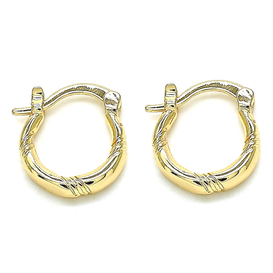 Oro Laminado Small Hoop, Gold Filled Style Polished, Golden Finish