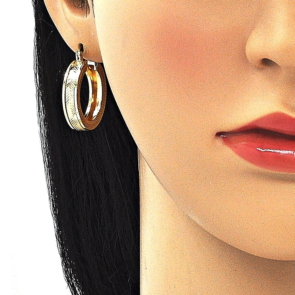 Oro Laminado Small Hoop, Gold Filled Style Polished, Golden Finish
