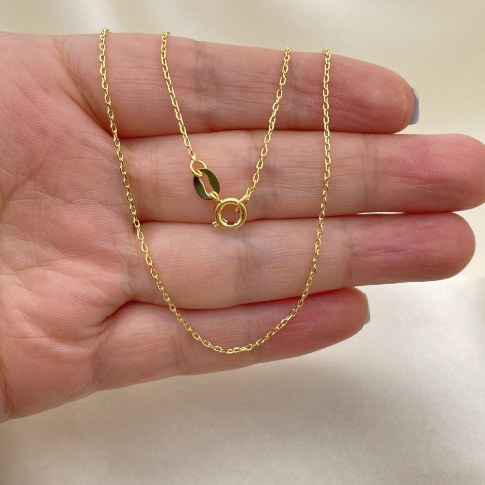 Oro Laminado Basic Necklace, Gold Filled Style Rolo Design, Polished, Golden Finish