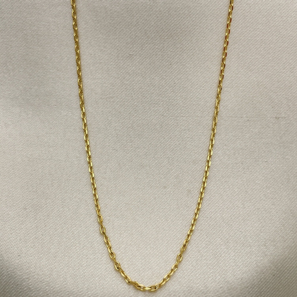 Oro Laminado Basic Necklace, Gold Filled Style Rolo Design, Polished, Golden Finish