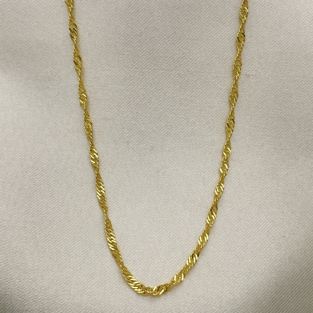 Oro Laminado Basic Necklace, Gold Filled Style Singapore Design, Polished, Golden Finish