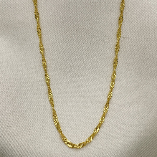 Oro Laminado Basic Necklace, Gold Filled Style Singapore Design, Polished, Golden Finish