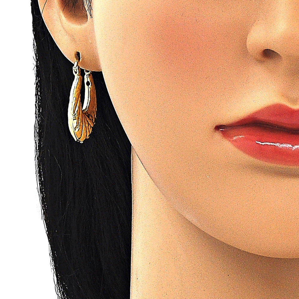 Oro Laminado Small Hoop, Gold Filled Style Hollow Design, Polished, Golden Finish