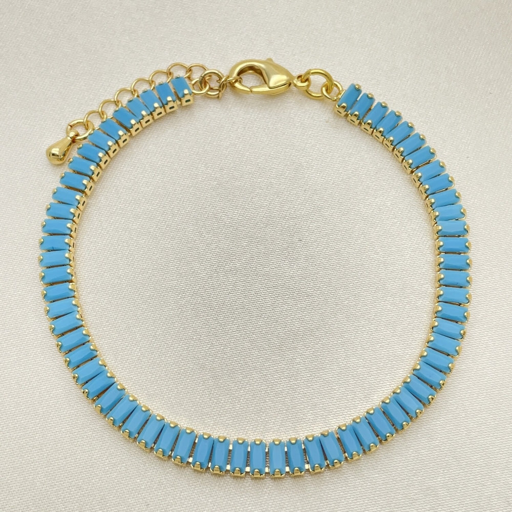 7" Turquoise Stone Adjustable Bracelet - Handmade With the Highest Craftsmanship - Gold Filled Bracelets - 03.130.0008.6.07