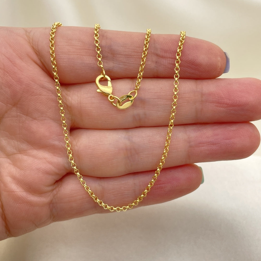 Oro Laminado Basic Necklace, Gold Filled Style Paperclip Design, Polished, Golden Finish