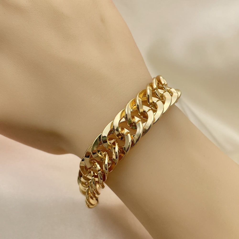 Oro Laminado Basic Bracelet, Gold Filled Style Polished, Golden Finish